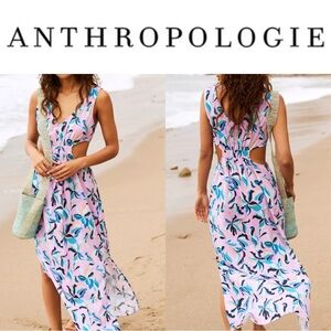 Anthropologie Botanical Cut-Out Maxi Dress